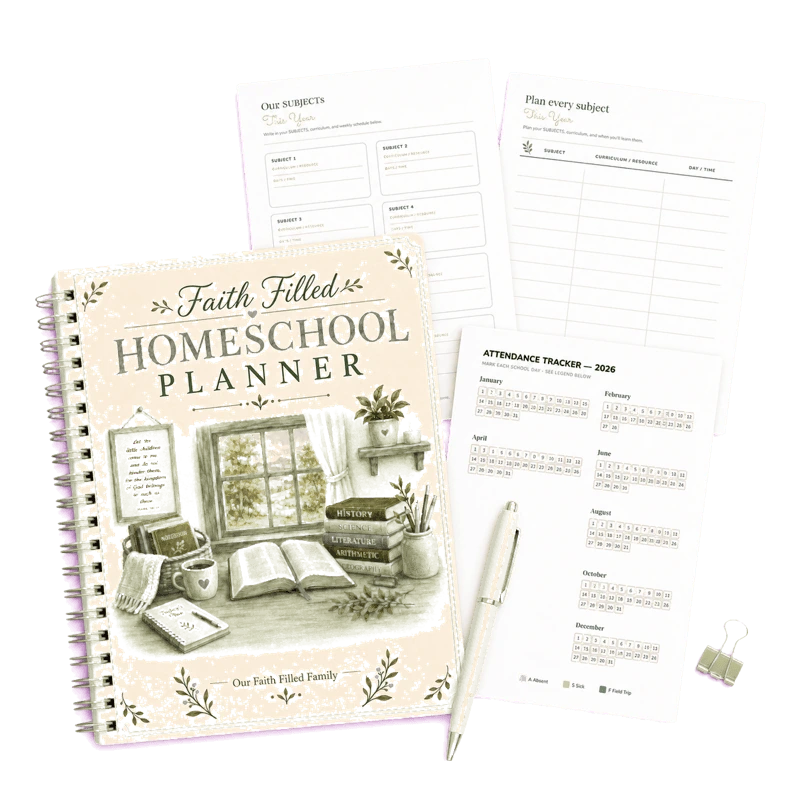 Faith-Filled Homeschool Planner | 2 Formats + 10 Covers product preview