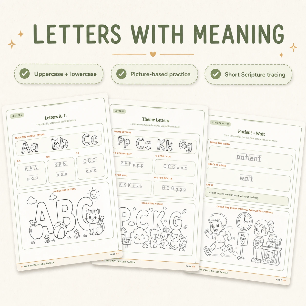 Little Hands Scripture-based letters and meaningful early-writing practice